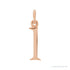 Sapphire Row Gold Initial Pendant - l, 14K Rose Gold