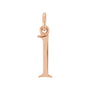 Sapphire Row Gold Initial Pendant - l, 14K Rose Gold