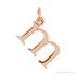 Sapphire Row Gold Initial Pendant - m, 14K Rose Gold
