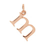 Sapphire Row Gold Initial Pendant - m, 14K Rose Gold