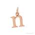 Sapphire Row Gold Initial Pendant - n, 14K Rose Gold