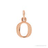 Sapphire Row Gold Initial Pendant - o, 14K Rose Gold