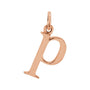 Sapphire Row Gold Initial Pendant - p, 14K Rose Gold