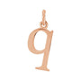 Sapphire Row Gold Initial Pendant - q, 14K Rose Gold