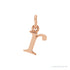 Sapphire Row Gold Initial Pendant - r, 14K Rose Gold