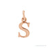Sapphire Row Gold Initial Pendant - s, 14K Rose Gold