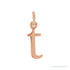 Sapphire Row Gold Initial Pendant - t, 14K Rose Gold