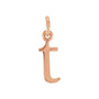 Sapphire Row Gold Initial Pendant - t, 14K Rose Gold