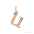 Sapphire Row Gold Initial Pendant - u, 14K Rose Gold
