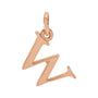 Sapphire Row Gold Initial Pendant - w, 14K Rose Gold