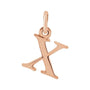 Sapphire Row Gold Initial Pendant - x, 14K Rose Gold