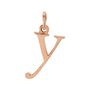 Sapphire Row Gold Initial Pendant - y, 14K Rose Gold