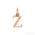 Sapphire Row Gold Initial Pendant - z, 14K Rose Gold