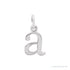 Sapphire Row Gold Initial Pendant - a, 14K White Gold