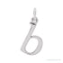 Sapphire Row Gold Initial Pendant - b, 14K White Gold