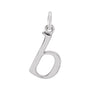 Sapphire Row Gold Initial Pendant - b, 14K White Gold