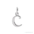 Sapphire Row Gold Initial Pendant - c, 14K White Gold