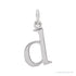 Sapphire Row Gold Initial Pendant - d, 14K White Gold