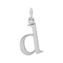 Sapphire Row Gold Initial Pendant - d, 14K White Gold