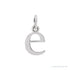 Sapphire Row Gold Initial Pendant - e, 14K White Gold