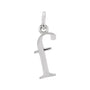 Sapphire Row Gold Initial Pendant - f, 14K White Gold