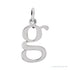Sapphire Row Gold Initial Pendant - g, 14K White Gold