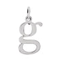 Sapphire Row Gold Initial Pendant - g, 14K White Gold
