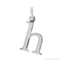 Sapphire Row Gold Initial Pendant - h, 14K White Gold