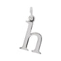 Sapphire Row Gold Initial Pendant - h, 14K White Gold