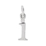Sapphire Row Gold Initial Pendant - i, 14K White Gold