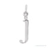 Sapphire Row Gold Initial Pendant - j, 14K White Gold