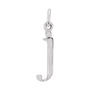 Sapphire Row Gold Initial Pendant - j, 14K White Gold