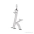Sapphire Row Gold Initial Pendant - k, 14K White Gold