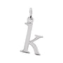 Sapphire Row Gold Initial Pendant - k, 14K White Gold
