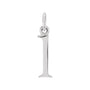 Sapphire Row Gold Initial Pendant - l, 14K White Gold