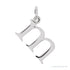Sapphire Row Gold Initial Pendant - m, 14K White Gold