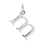 Sapphire Row Gold Initial Pendant - m, 14K White Gold