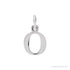Sapphire Row Gold Initial Pendant - o, 14K White Gold