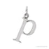 Sapphire Row Gold Initial Pendant - p, 14K White Gold