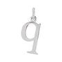 Sapphire Row Gold Initial Pendant - q, 14K White Gold