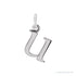 Sapphire Row Gold Initial Pendant - u, 14K White Gold
