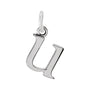 Sapphire Row Gold Initial Pendant - u, 14K White Gold