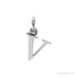 Sapphire Row Gold Initial Pendant - v, 14K White Gold