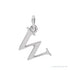 Sapphire Row Gold Initial Pendant - w, 14K White Gold