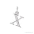 Sapphire Row Gold Initial Pendant - x, 14K White Gold
