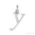 Sapphire Row Gold Initial Pendant - y, 14K White Gold