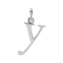 Sapphire Row Gold Initial Pendant - y, 14K White Gold