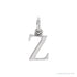 Sapphire Row Gold Initial Pendant - z, 14K White Gold