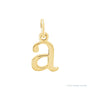Sapphire Row Gold Initial Pendant - a, 14K Yellow Gold