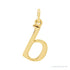 Sapphire Row Gold Initial Pendant - b, 14K Yellow Gold